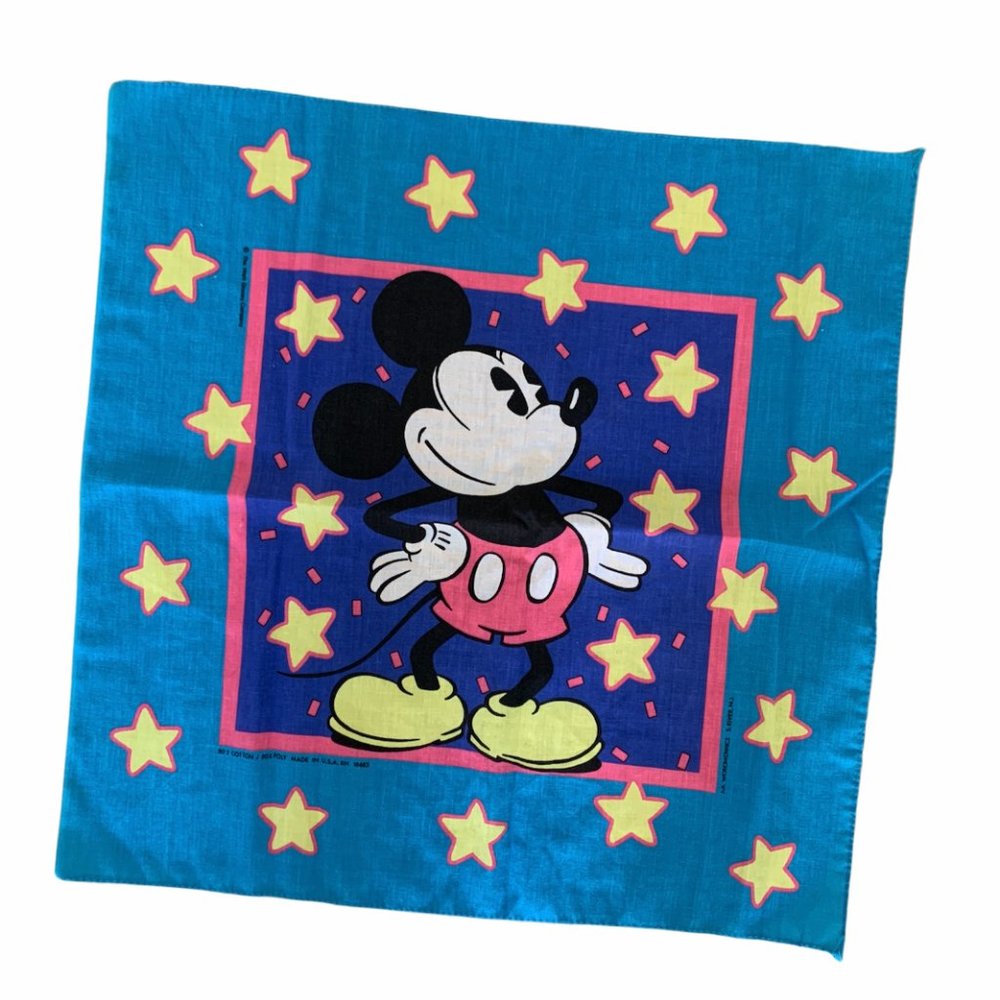 Vintage 80s 90s Mickey Mouse Bandana Scarf